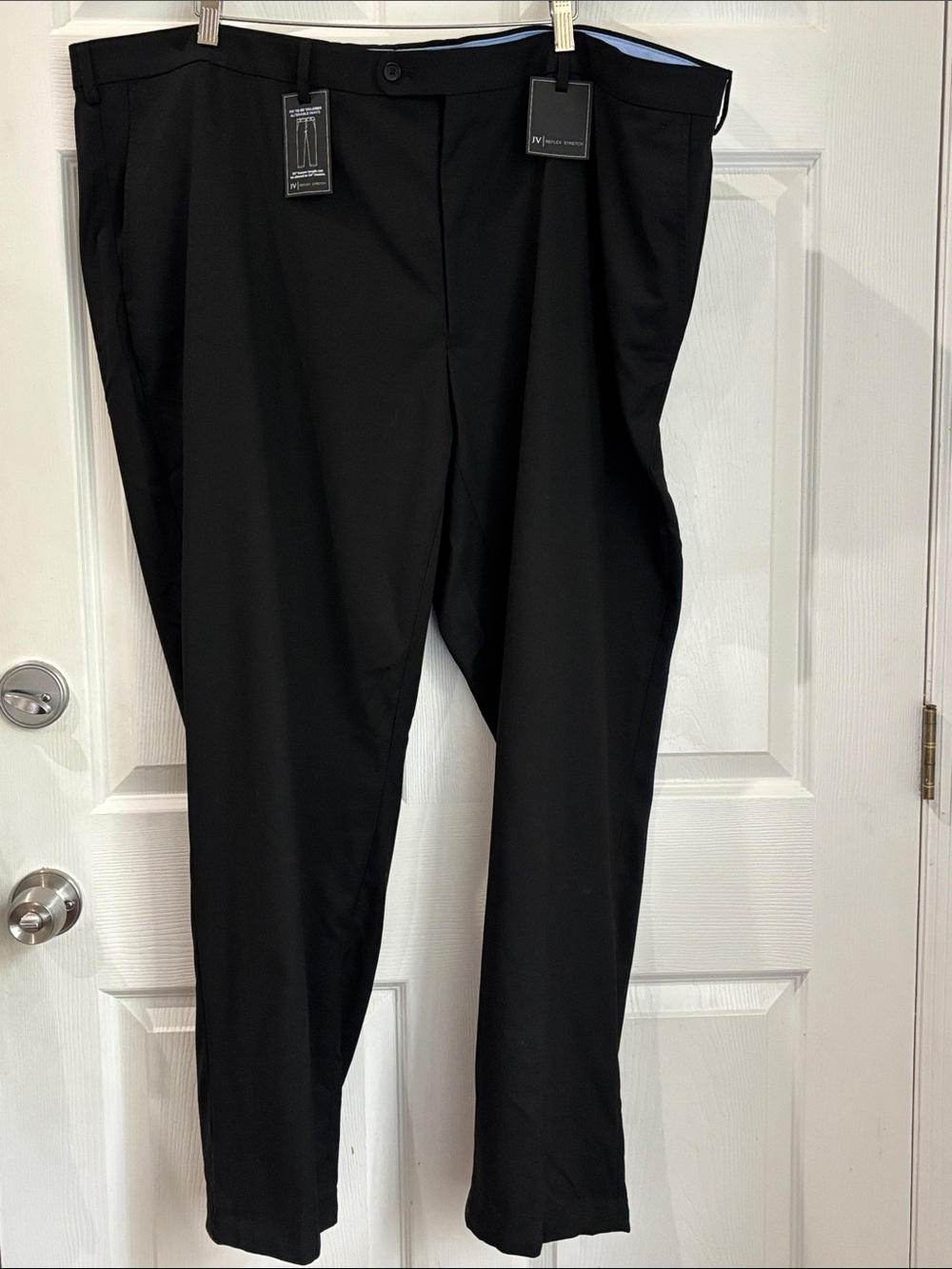 New NWT JV Black Dress Pants Viscose Wool Blend Classic Fit 50x32 Reflex Stretch